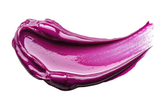 Purple Paint Smear Flows Smoothly Isolated on PNG Transparent Background