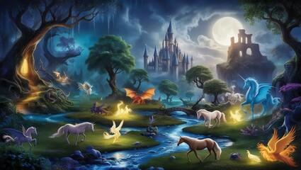 landscape with clouds and sun