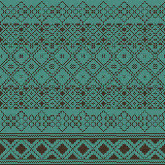 Geometric pixel pattern tribal ethnic fabric style. Abstract geometric ethnic seamless pattern. Geometric ethnic pattern design for clothing, textile, wrapping, background, wallpaper, carpet, embroide
