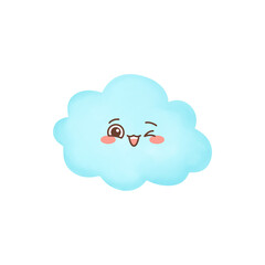 Cloud emoji cartoon character