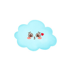 Cloud emoji cartoon character