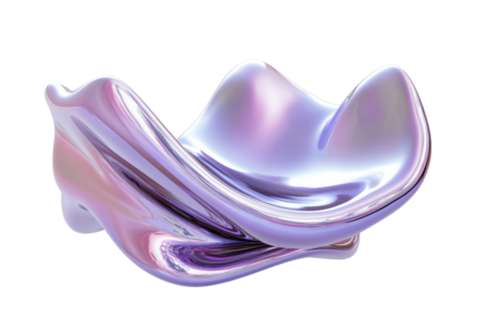 Abstract Purple Shape Flows Smoothly Isolated on PNG Transparent Background