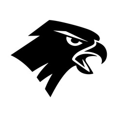 Unique graphic of eagle. Bird symbol template. Modern heraldic design concept.