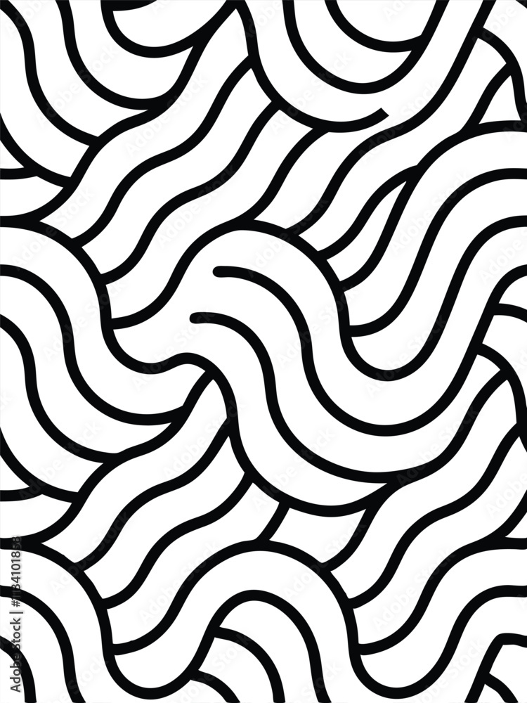 Poster A seamless abstract line pattern vector ideal for textiles, branding, and modern graphic design projects. Perfect for creating stylish, minimalistic, and geometric designs for various applications.
