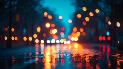 a street with a lot of lights on it