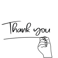 thank you hand writing. hand-drawn thank you card.