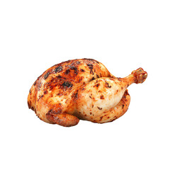 a cooked chicken on a white background