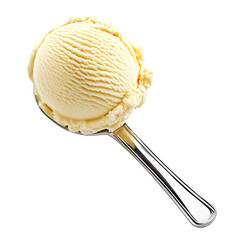 a scoop of ice cream on a spoon
