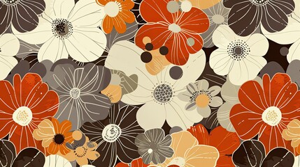 Modern floral arrangement with orange and white flowers on a dark contrasting background.