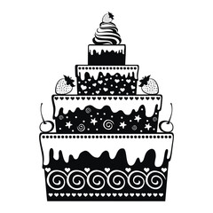 Holiday cake isolated on a white background.  Vector illustration.