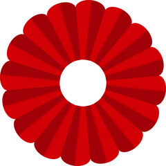 Vector : Red Round Paper Fan Decorative Chinese New Year Style Element Decoration Traditional Art