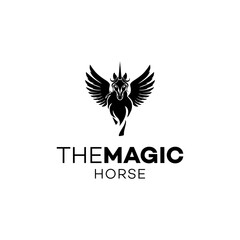 Magic Horse Logo Design Vector Stock