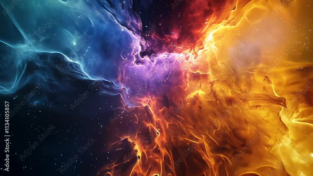 Canvas Prints a vivid and vibrant space scene showcasing a multitude of stars and clouds, a textured nebula glowin