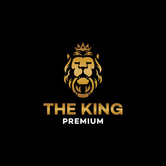 The King Lion Premium Logo Design Vector Stock