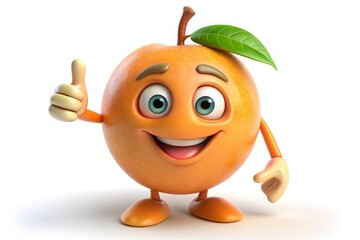 Adorable Mango Cartoon Character Digital Art Generative AI