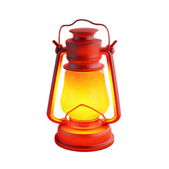 a red lantern with a yellow light