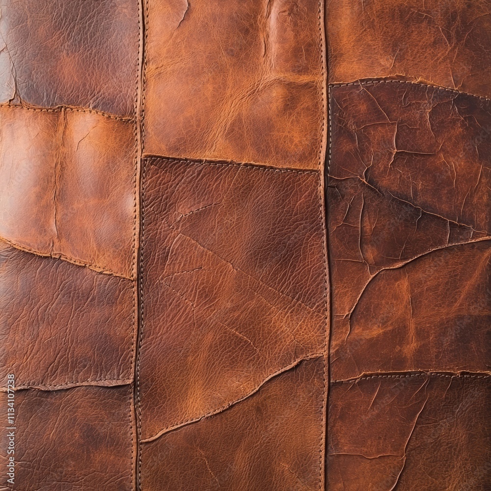 Poster aged leather surface displaying detailed texture and natural cracks, emphasizing rustic and vintage 