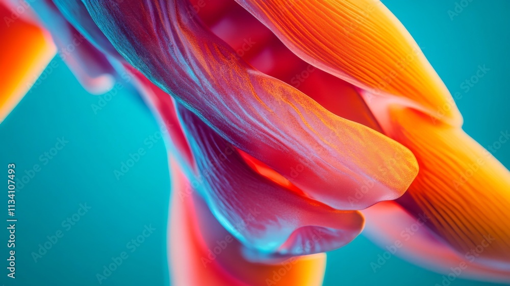 Sticker vibrant abstract image of colorful flowing forms. the sleek curves evoke emotion and creativity. thi