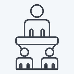 Icon Specch. related to Electiont symbol. line style. simple design editable