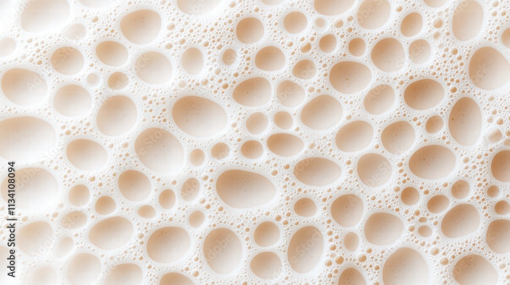 Aufkleber foamy texture displaying soft circular bubbles in a white and airy design, emphasizing lightness and