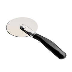 a pizza cutter with a black handle