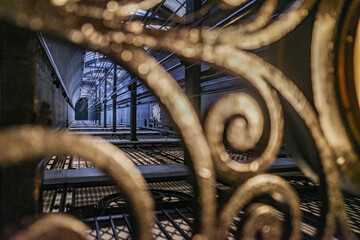 Buenos Aires, Argentina - 22 Nov, 2024: Elevator in the historic Palacio Barolo Palace, Buenos Aires
