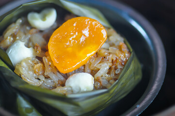 zongzi or bamboo sticky rice dumpling
