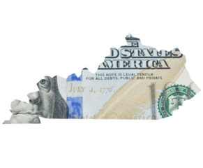 Dollar map Kentucky state shape