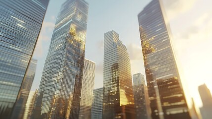 Obraz premium Modern Cityscape with Skyscrapers in Makati, Manila