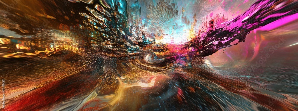 Aufkleber abstract colorful texture with vibrant swirls and waves capturing the essence of motion and light in