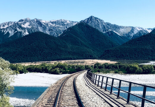 Rail bridge, Arthurs Pass, Canterbury, South Island, New Zealand