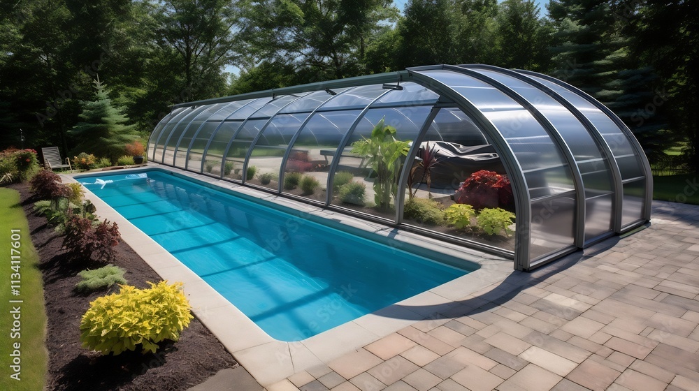 Aufkleber a cutting edge retractable pool with automated smart features for sophisticated luxury living the po