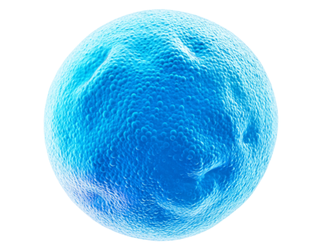 a blue sphere with bubbles