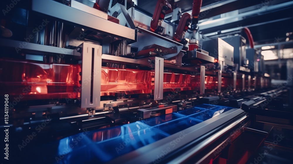 Aufkleber advanced machinery and robotic systems efficiently assembling electric vehicle batteries in a state 