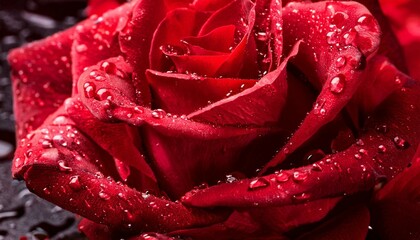 red rose with water drops