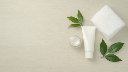 Skincare essentials with natural elements