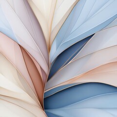 A soft, abstract design featuring flowing layers in pastel colors, creating a sense of movement and tranquility.