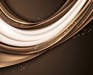 Abstract brown and white wave design with sparkle.