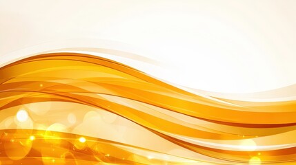 Abstract gold wave design with bokeh lights.
