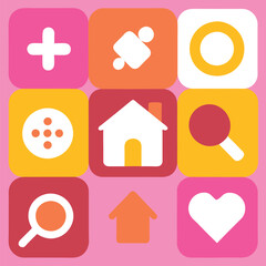 A versatile set of website icons for web design and branding. Includes clean, minimal vector icons suitable for digital platforms, UI design, branding, and app development.