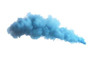 Blue Smoke Billows and Dissolves Isolated on PNG Transparent Background