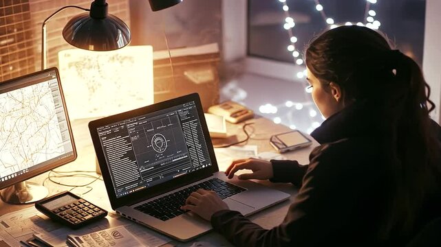 1_Female CIA Agent Decoding Data in Safe House Environment
