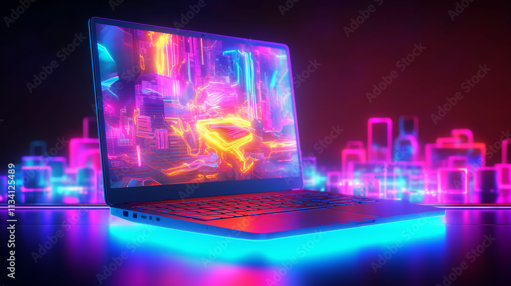 Poster an abstract, vibrant data visualization representing complex data in bright colors and patterns lega