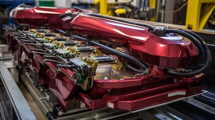 Robotic systems automatically applying protective casings to electric vehicle battery modules in a high tech industrial manufacturing facility