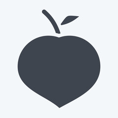 Icon Peach. related to Fruits And Vegetables symbol. glyph style. editable