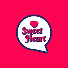 Sweet Heart with chat symbol vector