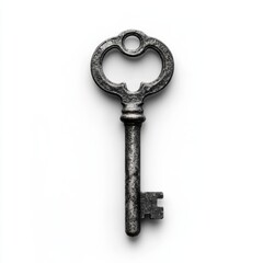 Vintage antique key on a plain background