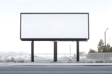 Obraz premium brand new blank billboard, front view, white background