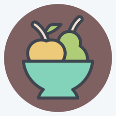 Icon Fruits. related to Fruits And Vegetables symbol. color mate style. editable