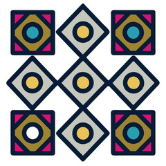 Geometric Tribal Pattern Vector Illustration features a unique ethnic decorative design, blending modern geometric shapes with cultural elements for a visually striking look in your projects.